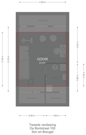 Floorplan - de Bontstraat, 5691 SX Son en Breugel